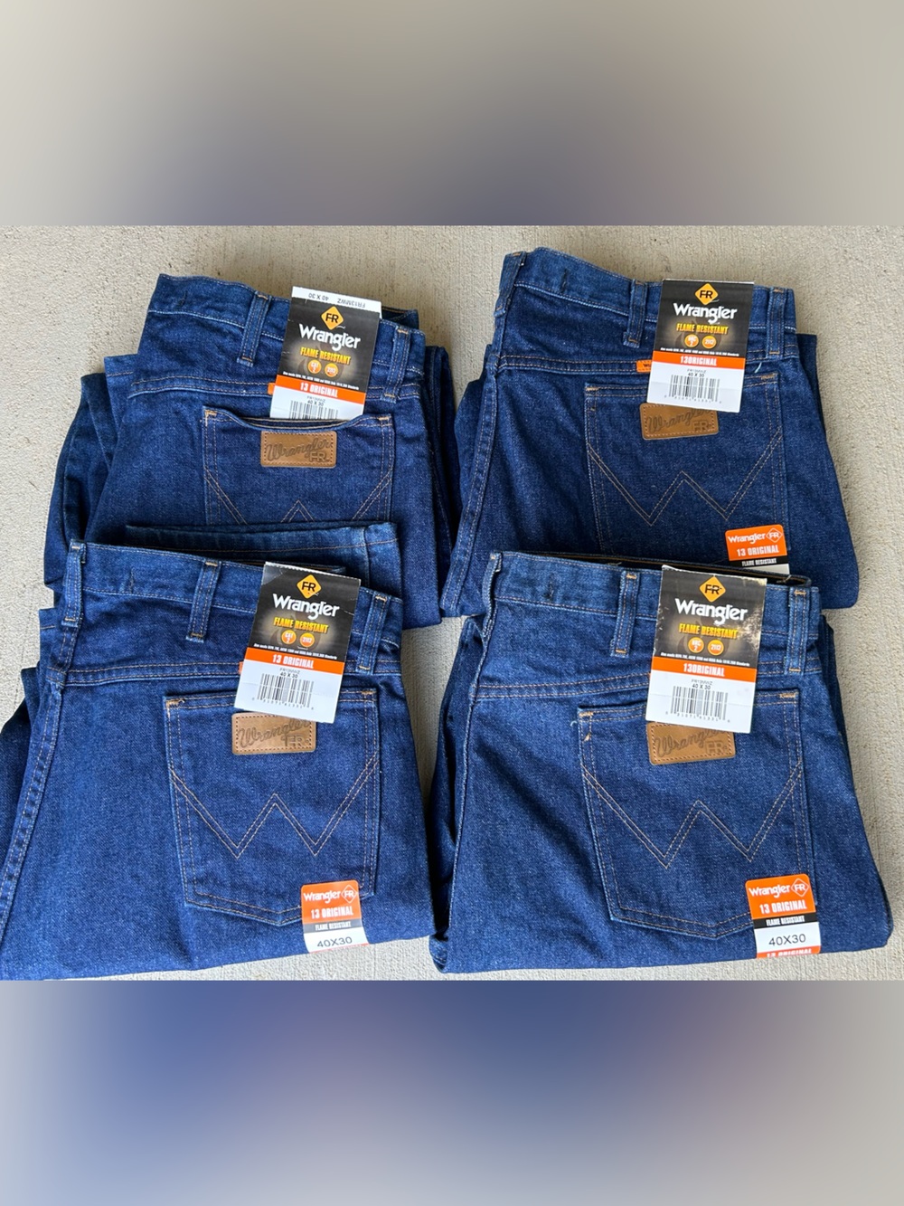 NWT’ *Lot of 4* WRANGLER FR Flame Resistant HRC 2112 WORK JEANS sz 40x30